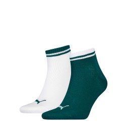 Chaussettes & socquettes de la marque PUMA - Lot de 2 paires de socquettes Heritage avec logo PUMA - blanc et vert - Ref : 10000