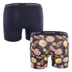 Boxer, shorty de la marque SCOTCH & SODA - Lot de 2 Boxers Iconic en coton bio Scotch&Soda - Noir - Ref : 701223451 004