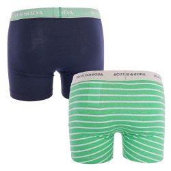 Boxer shorts, Shorty of the brand SCOTCH & SODA - Pack of 2 organic cotton boxers Scotch&Soda - Navy and Green - Ref : 701223453