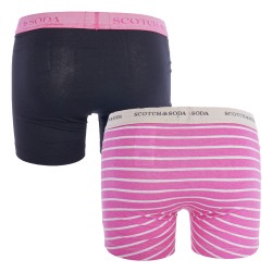 Boxer, shorty de la marque SCOTCH & SODA - Lot de 2 boxers en coton bio Scotch&Soda - Noir et Rose - Ref : 701223453 002