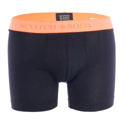 Boxer, shorty de la marque SCOTCH & SODA - Lot de 2 Boxers avec ceinture fluo en coton bio Scotch&Soda - Noir - Ref : 701223446 