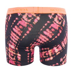 Boxer, shorty de la marque SCOTCH & SODA - Lot de 2 Boxers avec ceinture fluo en coton bio Scotch&Soda - Noir - Ref : 701223446 