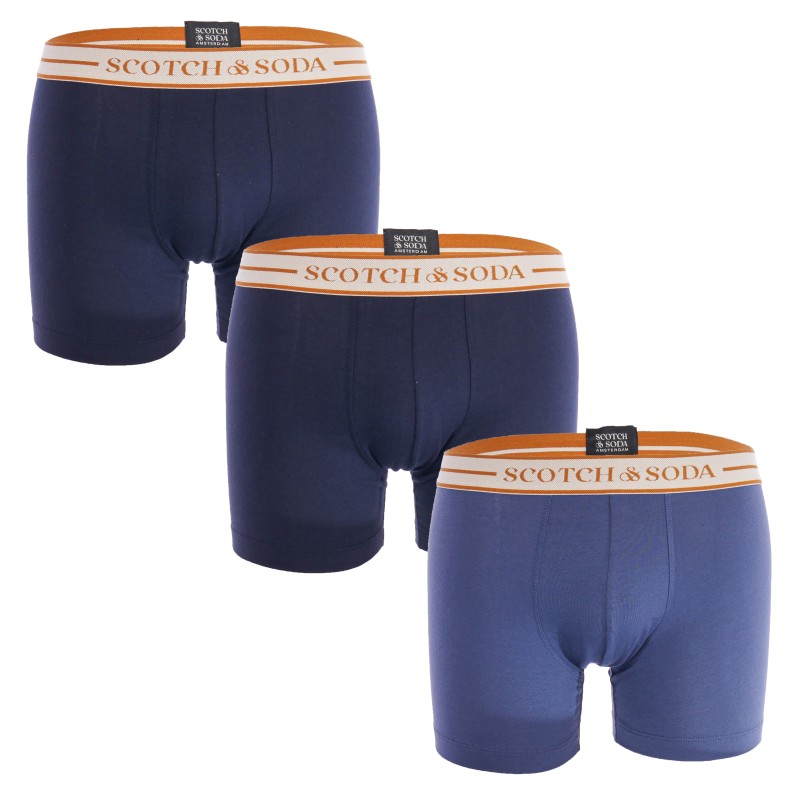 Boxershorts, Shorty der Marke SCOTCH & SODA - 3er-Pack aus Bio-Baumwolle Scotch&Soda-Boxershorts – Blau - Ref : 701222706 003