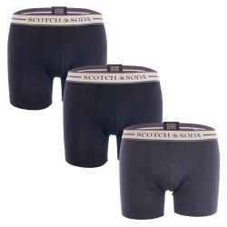 Shorts Boxer, Shorty de la marca SCOTCH & SODA - Pack de 3 bóxers de algodón orgánico Scotch&Soda - Negro y Gris - Ref : 7012227