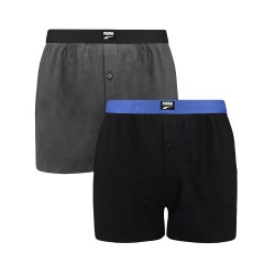 Underpants of the brand PUMA - Pack of 2 PUMA loose fit jersey boxer shorts - anthracite grey and black - Ref : 701221418 001