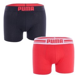 Pantaloncini boxer, Shorty del marchio PUMA - Set di 2 boxer con logo PUMA - rosso e nero - Ref : 651003001 786