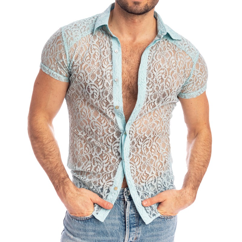 Camisa de la marca L HOMME INVISIBLE - Fleur d Ether Ciel - Camisa Delgada - Ref : HW122 FDE 021