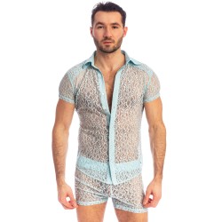 Chemise de la marque L HOMME INVISIBLE - Fleur d Ether Ciel - Chemise Slim - Ref : HW122 FDE 021