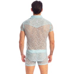 Chemise de la marque L HOMME INVISIBLE - Fleur d Ether Ciel - Chemise Slim - Ref : HW122 FDE 021