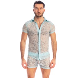 Chemise de la marque L HOMME INVISIBLE - Fleur d Ether Ciel - Chemise Slim - Ref : HW122 FDE 021