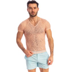 Manches courtes de la marque L HOMME INVISIBLE - Fleur d Ether Rose - T-Shirt - Ref : MY73 FDE 022