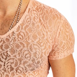 Mangas cortas de la marca L HOMME INVISIBLE - Fleur d Ether rosa - T-Shirt - Ref : MY73 FDE 022