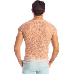 Mangas cortas de la marca L HOMME INVISIBLE - Fleur d Ether rosa - T-Shirt - Ref : MY73 FDE 022