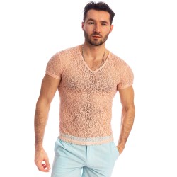 Manches courtes de la marque L HOMME INVISIBLE - Fleur d Ether Rose - T-Shirt - Ref : MY73 FDE 022