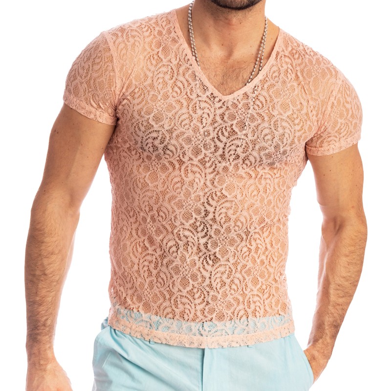 Manches courtes de la marque L HOMME INVISIBLE - Fleur d Ether Rose - T-Shirt - Ref : MY73 FDE 022