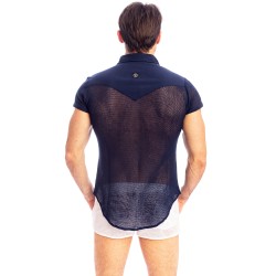 Camisa de la marca L HOMME INVISIBLE - Madrague - Camisa Entallada Azul Marino - Ref : HW122 MAD 049