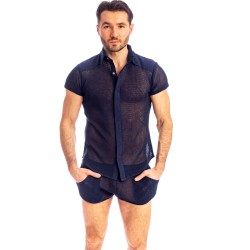 Camicia del marchio L HOMME INVISIBLE - Madrague - Camicia aderente Navy - Ref : HW122 MAD 049