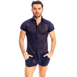 Camisa de la marca L HOMME INVISIBLE - Madrague - Camisa Entallada Azul Marino - Ref : HW122 MAD 049