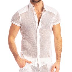 Shirt of the brand L HOMME INVISIBLE - Madrague - Fitted Shirt White - Ref : HW122 MAD 002