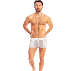 Short de la marque L HOMME INVISIBLE - Madrague - Short Sport Blanc - Ref : SP05 MAD 002