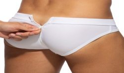 Bath Brief of the brand AD FÉTISH - Allover zip - white swimsuit - Ref : ADF150 C01