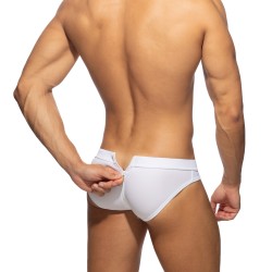 Bath Brief of the brand AD FÉTISH - Allover zip - white swimsuit - Ref : ADF150 C01