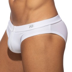 Bath Brief of the brand AD FÉTISH - Allover zip - white swimsuit - Ref : ADF150 C01