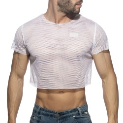 Mangas cortas de la marca ADDICTED - Mesh crop top - blanco - Ref : AD1189 C01