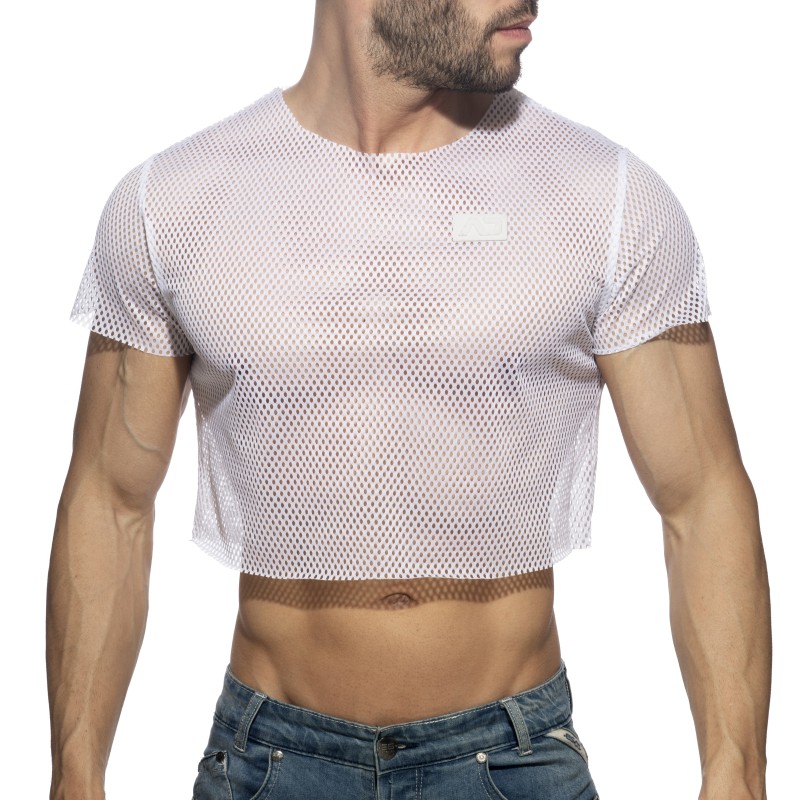 Mangas cortas de la marca ADDICTED - Mesh crop top - blanco - Ref : AD1189 C01