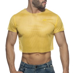 Mangas cortas de la marca ADDICTED - Mesh crop top - amarillo - Ref : AD1189 C03