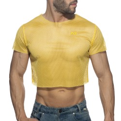 Short Sleeves of the brand ADDICTED - Mesh crop top - yellow - Ref : AD1189 C03