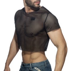 Manches courtes de la marque ADDICTED - Mesh crop top - noir - Ref : AD1189 C10