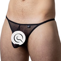 Schnur der Marke QURIOSÉ - Sheer Sensation Tanga – schwarz - Ref : QU41 MES