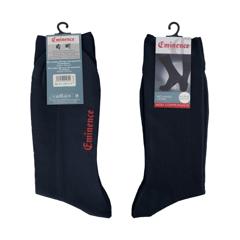 Calcetines de la marca EMINENCE - Chaussettes mélange laine marine - Ref : 0A44 2090