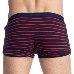 Breve del marchio L HOMME INVISIBLE - Querelle de Brest - Short Freedom blu navy e rosso - Ref : HW139 QDB 949