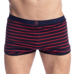 Corto de la marca L HOMME INVISIBLE - Querelle de Brest - Short Freedom azul marino y rojo - Ref : HW139 QDB 949