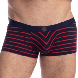 Pantaloncini boxer, Shorty del marchio L HOMME INVISIBLE - Querelle de Brest - Hipster Push-Up blu navy e rosso - Ref : MY39 QDB