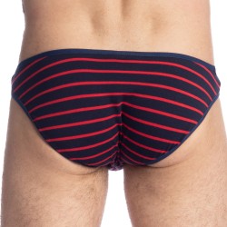 Slip, Tanga de la marque L HOMME INVISIBLE - Querelle De Brest - Mini Slip bleu marine et rouge - Ref : MY44 QDB 949