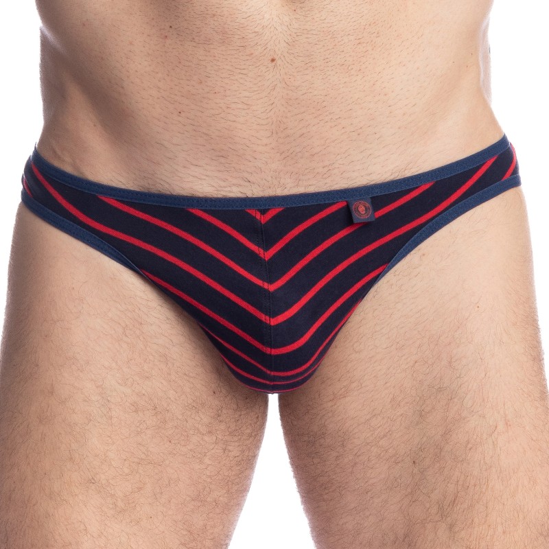 Slip de la marca L HOMME INVISIBLE - Querelle De Brest - Mini Slip azul marino y rojo - Ref : MY44 QDB 949