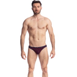 Slip del marchio L HOMME INVISIBLE - Querelle De Brest - Mini Slip blu navy e rosso - Ref : MY44 QDB 949