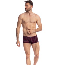 Boxershorts, Shorty der Marke L HOMME INVISIBLE - Querelle De Brest - Miniboxer Push Up marineblau und rot - Ref : UW09 QDB 949