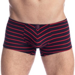 Pantaloncini boxer, Shorty del marchio L HOMME INVISIBLE - Querelle De Brest - Miniboxer Push Up blu navy e rosso - Ref : UW09 Q