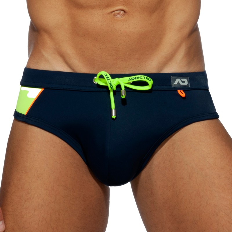 Slip de bain de la marque ADDICTED - Slip de bain Racing Side - marine - Ref : ADS231 C09