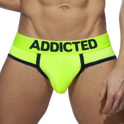 Slip, Tanga de la marque ADDICTED - Slip swimderwear Néon avec cockring - jaune - Ref : AD917 C31 