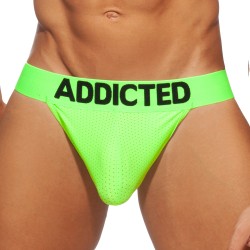 Slip del marchio ADDICTED - Bikini Ring-Up mesh néon - verde - Ref : AD953 C33 