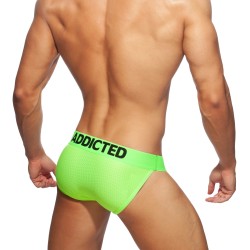 Slip, Tanga de la marque ADDICTED - Bikini Ring-Up mesh néon - vert - Ref : AD953 C33 