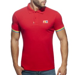 Polo der Marke ADDICTED - Polo Rainbow - rot - Ref : AD960 C06 