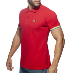 Polo of the brand ADDICTED - Polo Rainbow - red - Ref : AD960 C06 