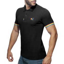 Polo de la marque ADDICTED - Polo Rainbow - noir - Ref : AD960 C10