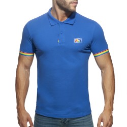 Polo de la marque ADDICTED - Polo Rainbow - bleu - Ref : AD960 C16